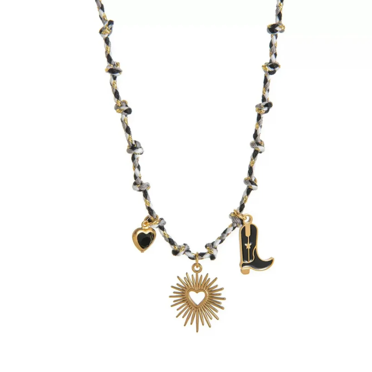 Collar Hilo Negro-Dorado Cowboy: Ibiza