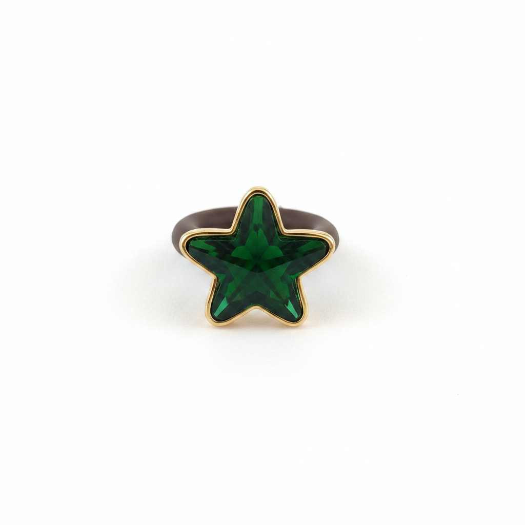 Anillo estrella verde