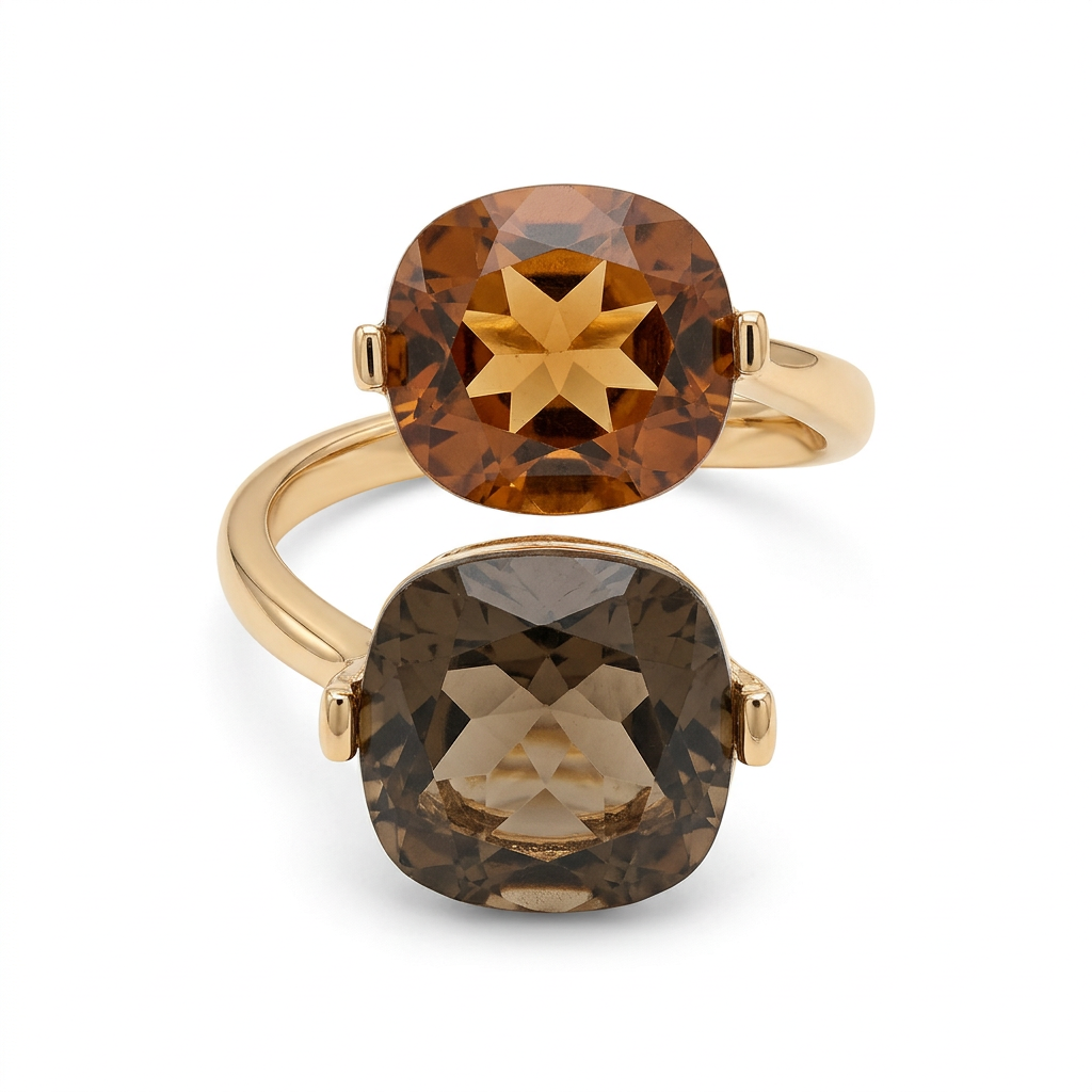 Anillo ámbar sobre fondo blanco