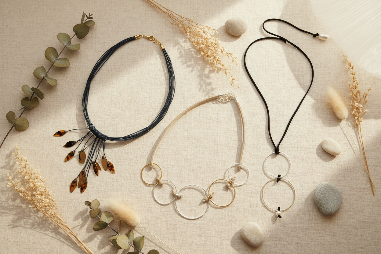 Banner collares colección minimalista naturaleza