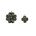 Charms flor grande y pequeño en gris