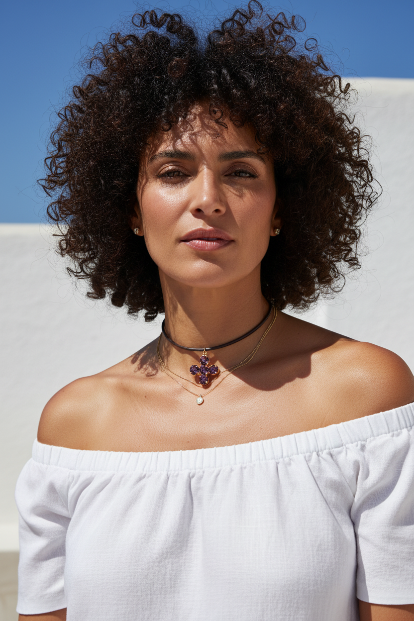 Collar amatista modelo mediterránea