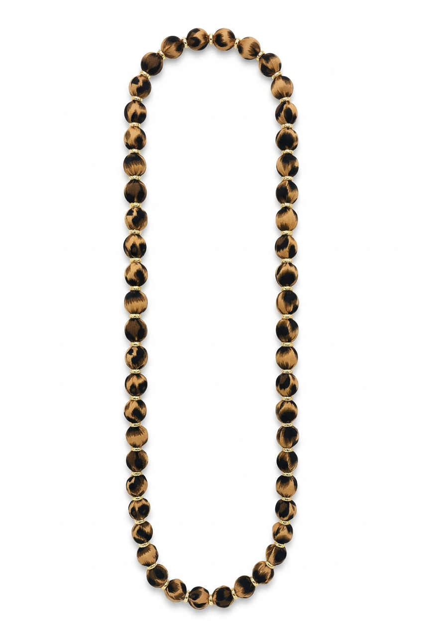 Collar largo de cuentas Animal Print