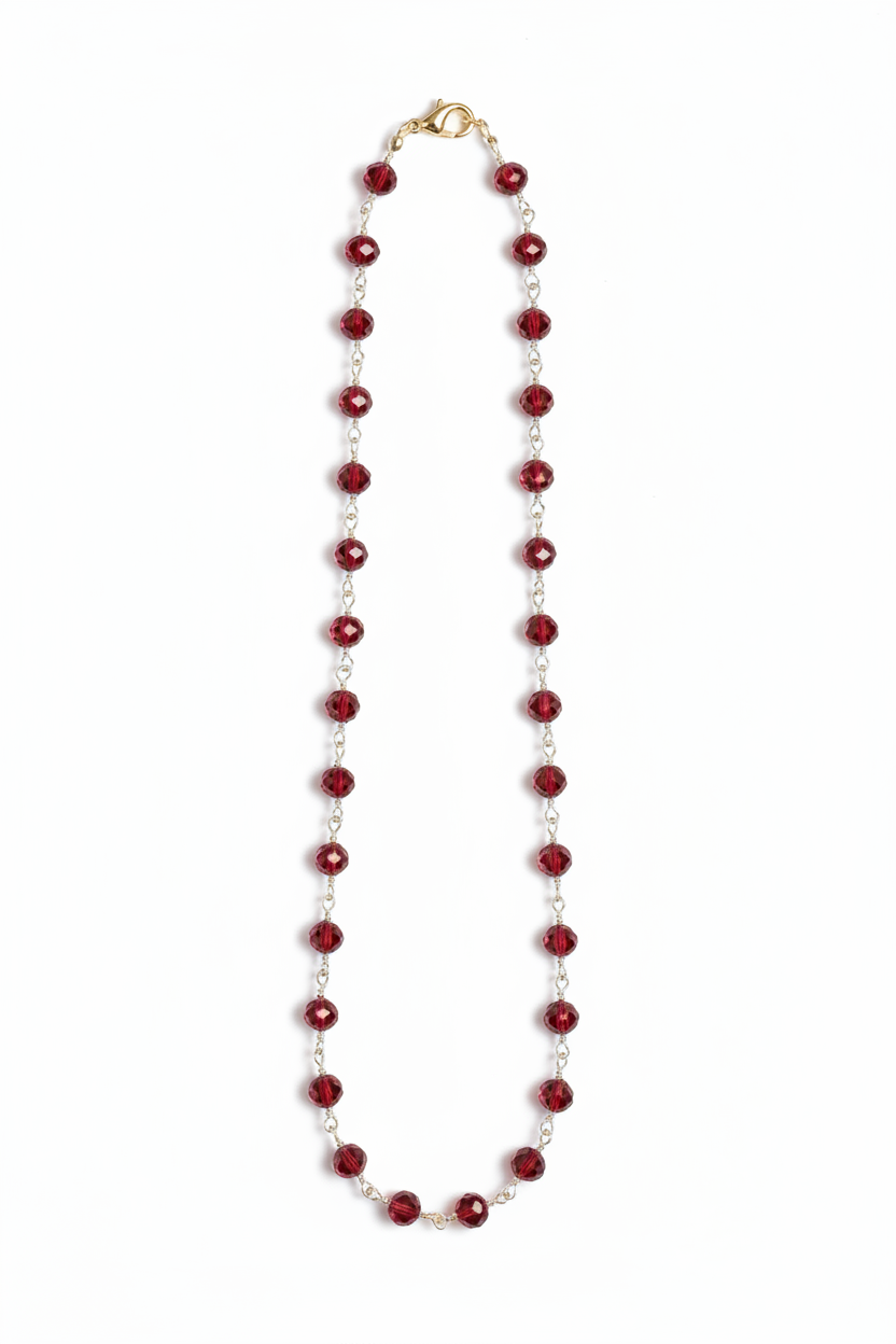 Collar burgundy cierre dorado VTO