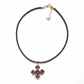 Collar Cruz Cristal Swarovski Morado