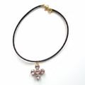 Collar Cruz Cristal Swarovski Rosa
