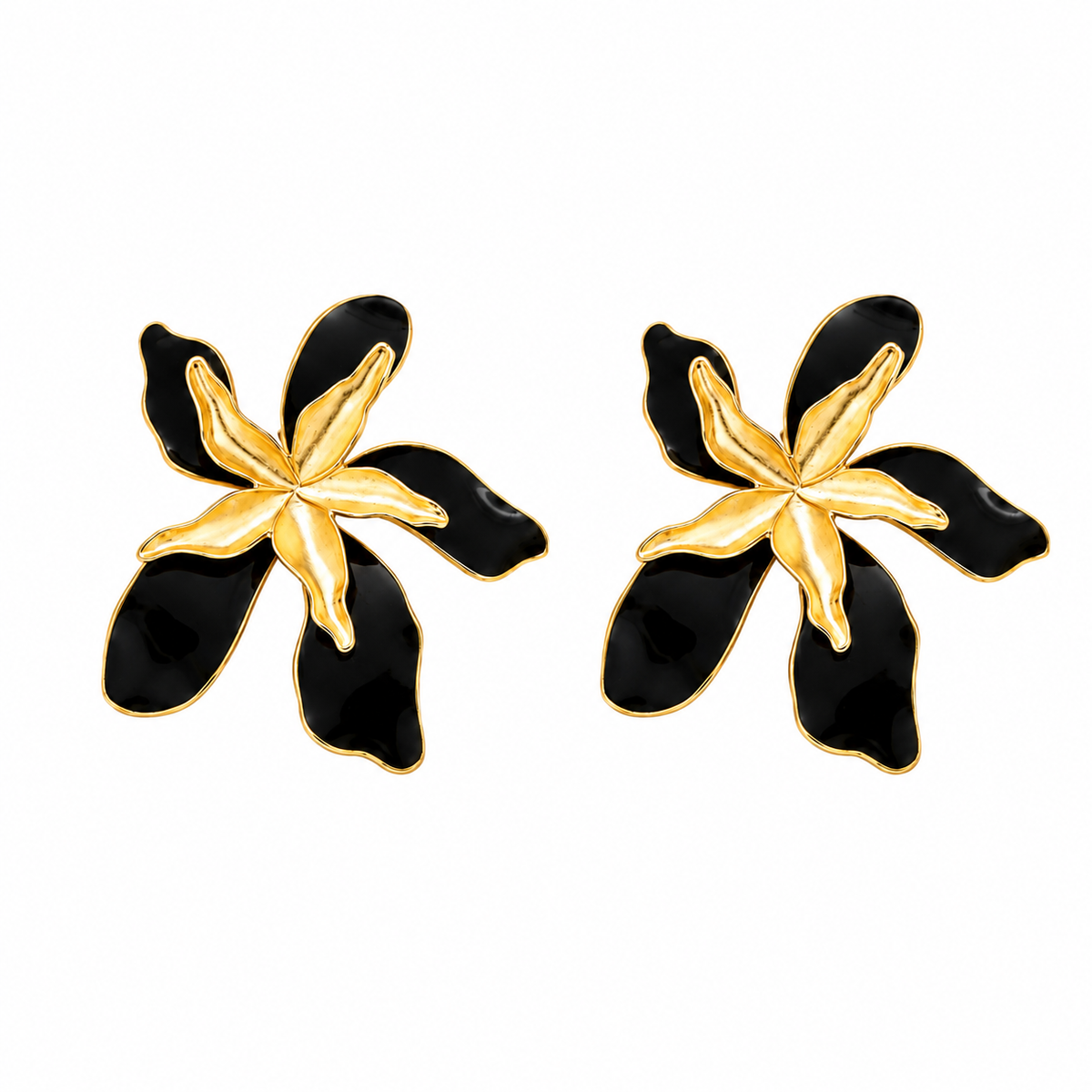 Pendientes Flor Negra & Dorada: Montaigne