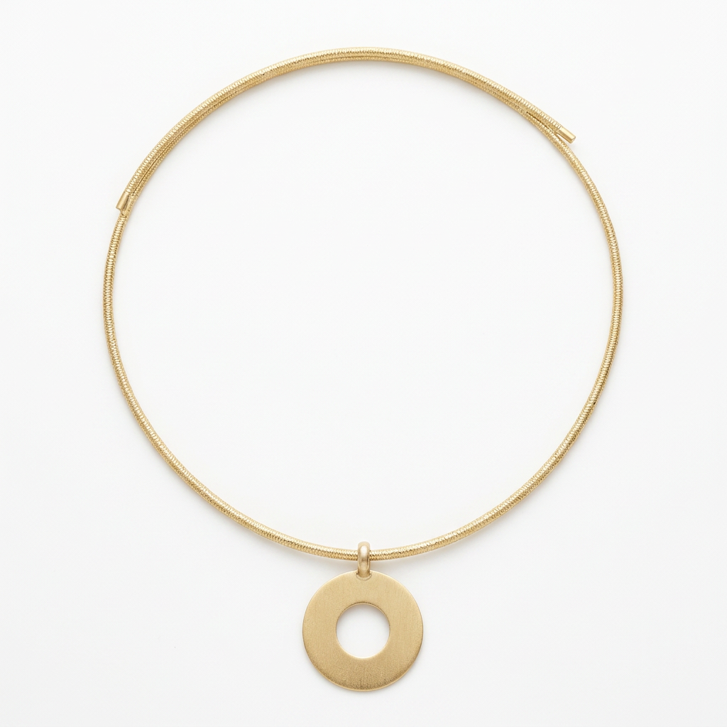 Flat lay del collar Satín Aro Dorado