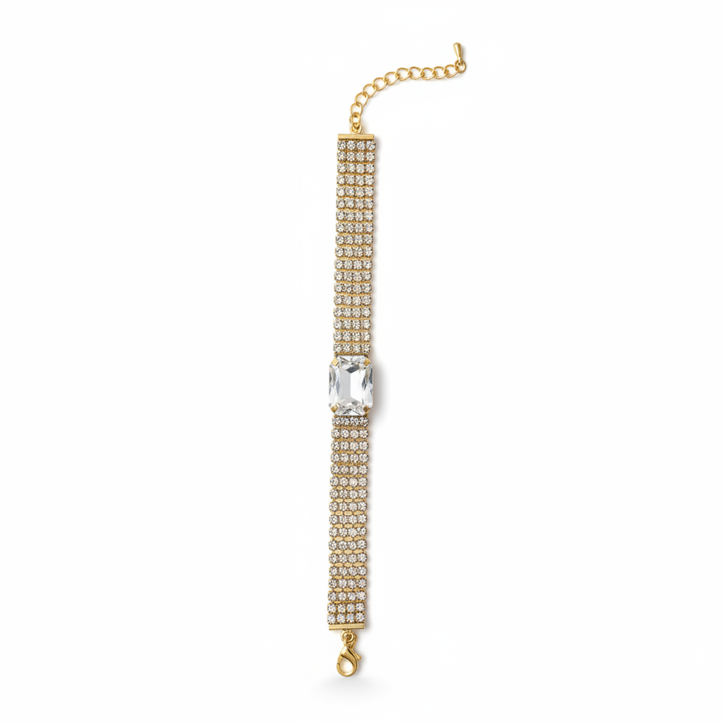 Flat lay pulsera de cristal