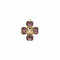 Charm Cruz Rosa Malva Champán bañado en oro 18k