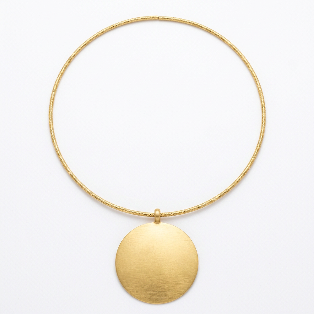 Collar Satín Disco Dorado sobre fondo blanco