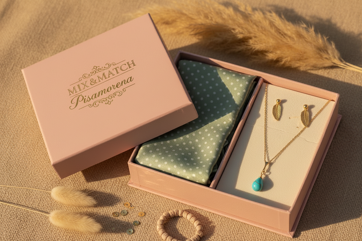 Mix&Match Polka Dot Lariat Feather