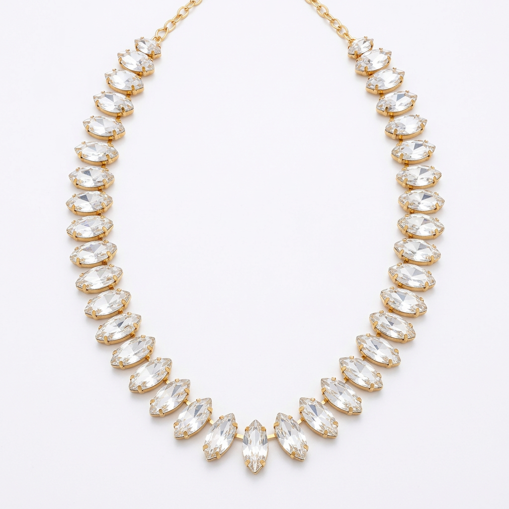 Collar de cristales transparentes en lágrima: Shine