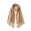Pañuelo flecos beige