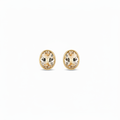 Pendientes Champagne Oval - Fondo blanco puro