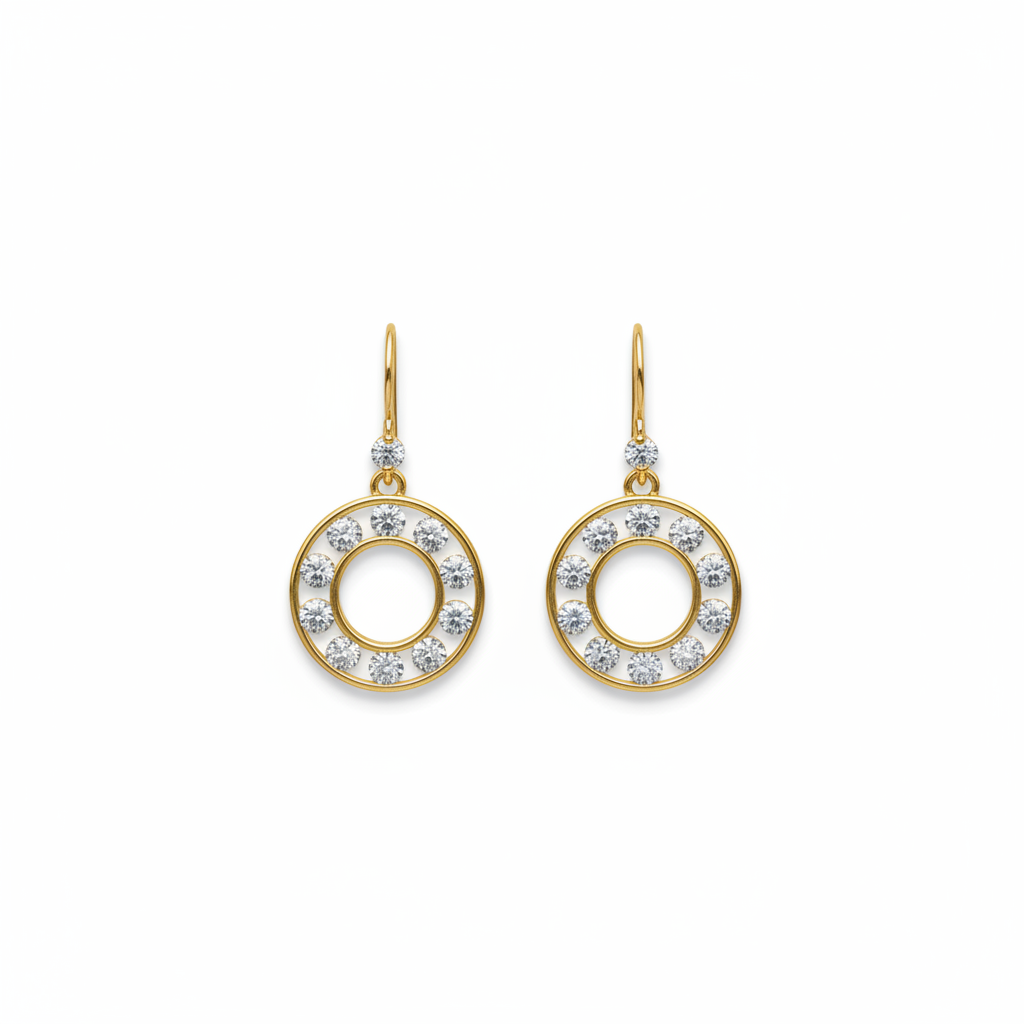 Pendientes circulares con piedras