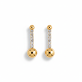 Pendientes largos con esfera dorada
