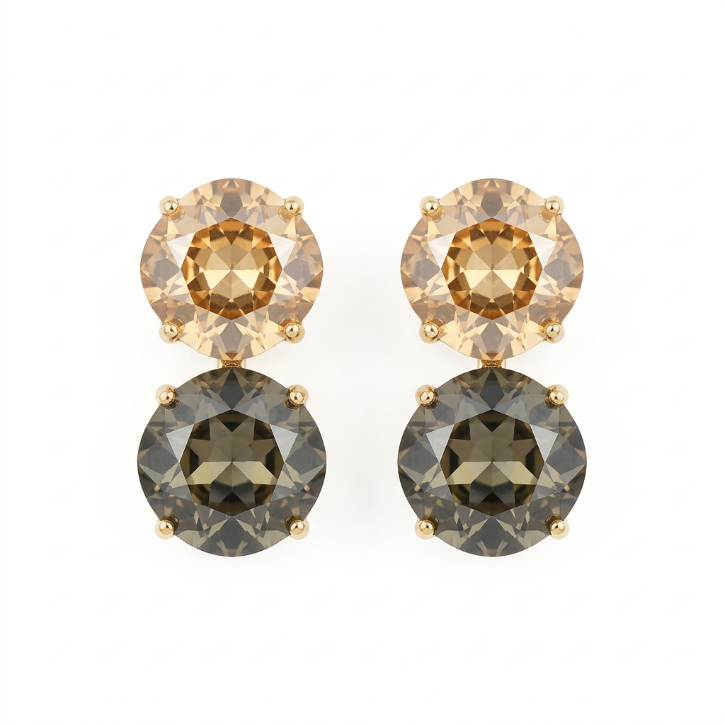 Pendientes Dúo Champán y Gris